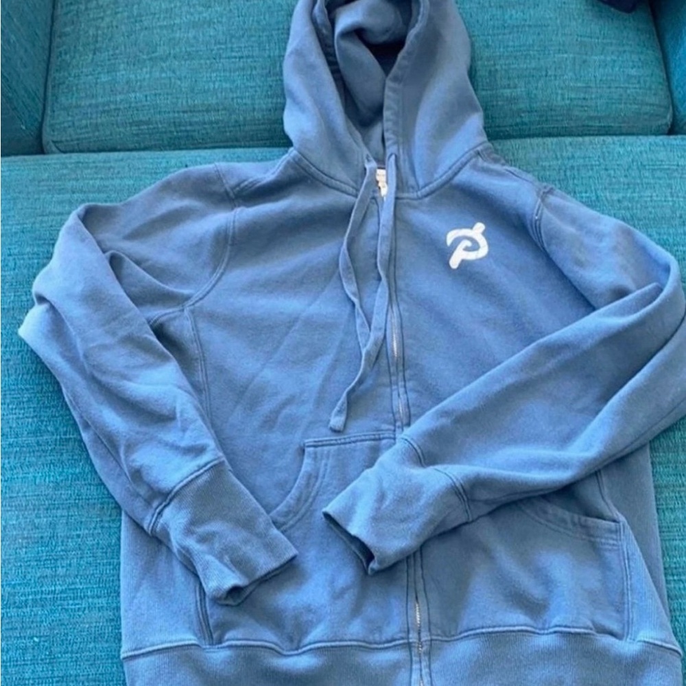 Peloton Blue Zip-Up Hoodie